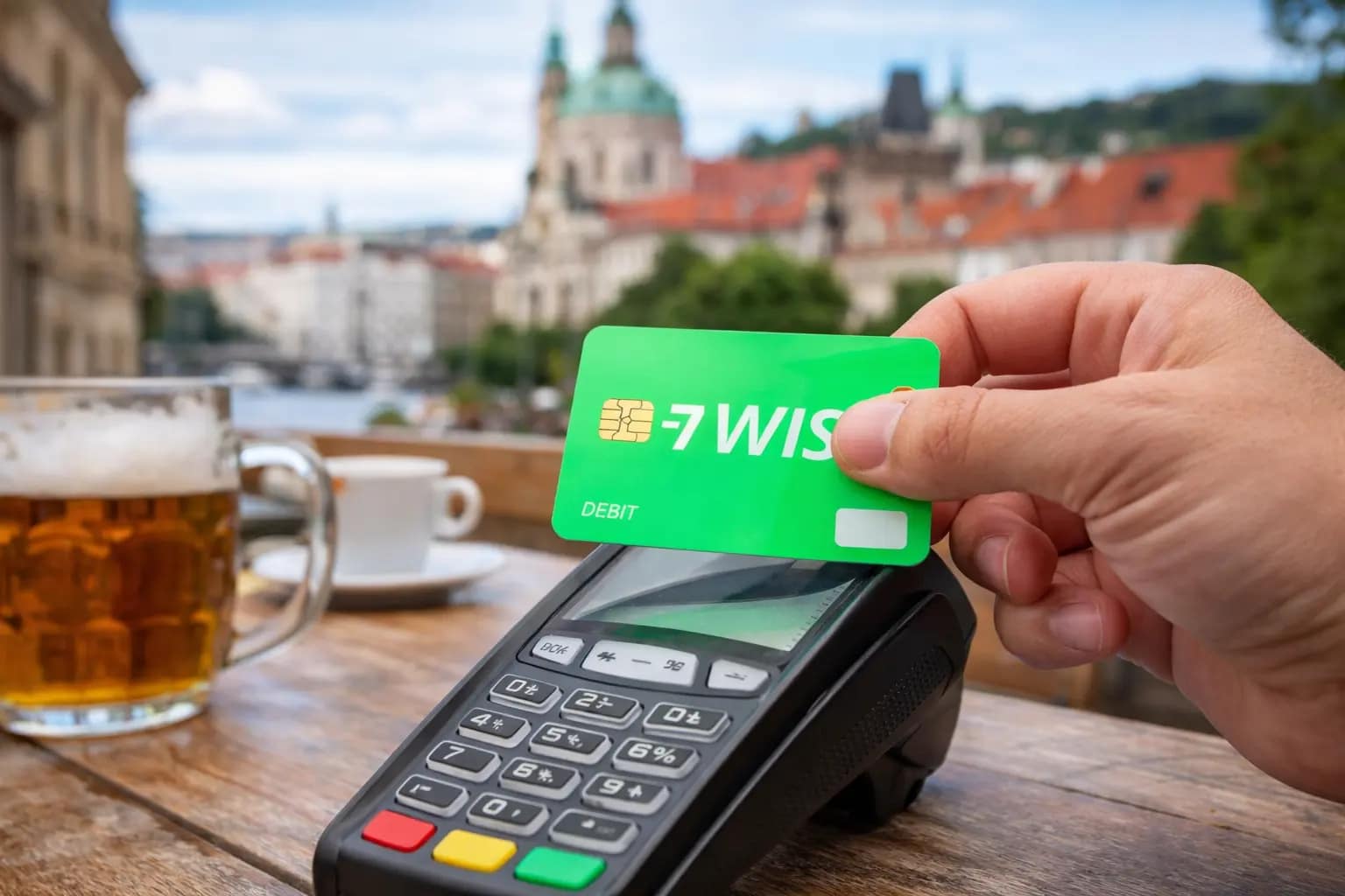 Cartão Wise viagem Europa Cartão internacional sendo usado em viagem na Europa